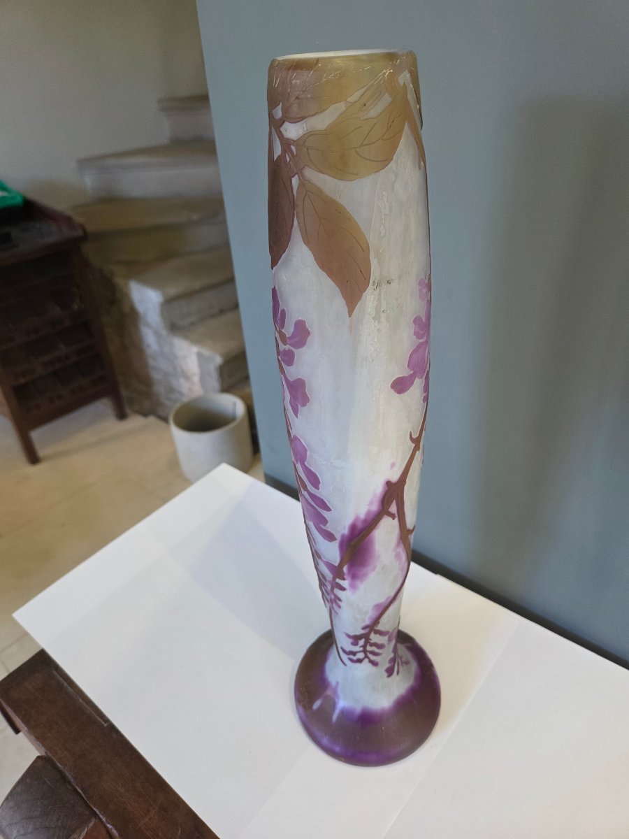 Very Large Legras Glass Paste Vase With A Wisteria Design, Dating From The Early 1920s-photo-1