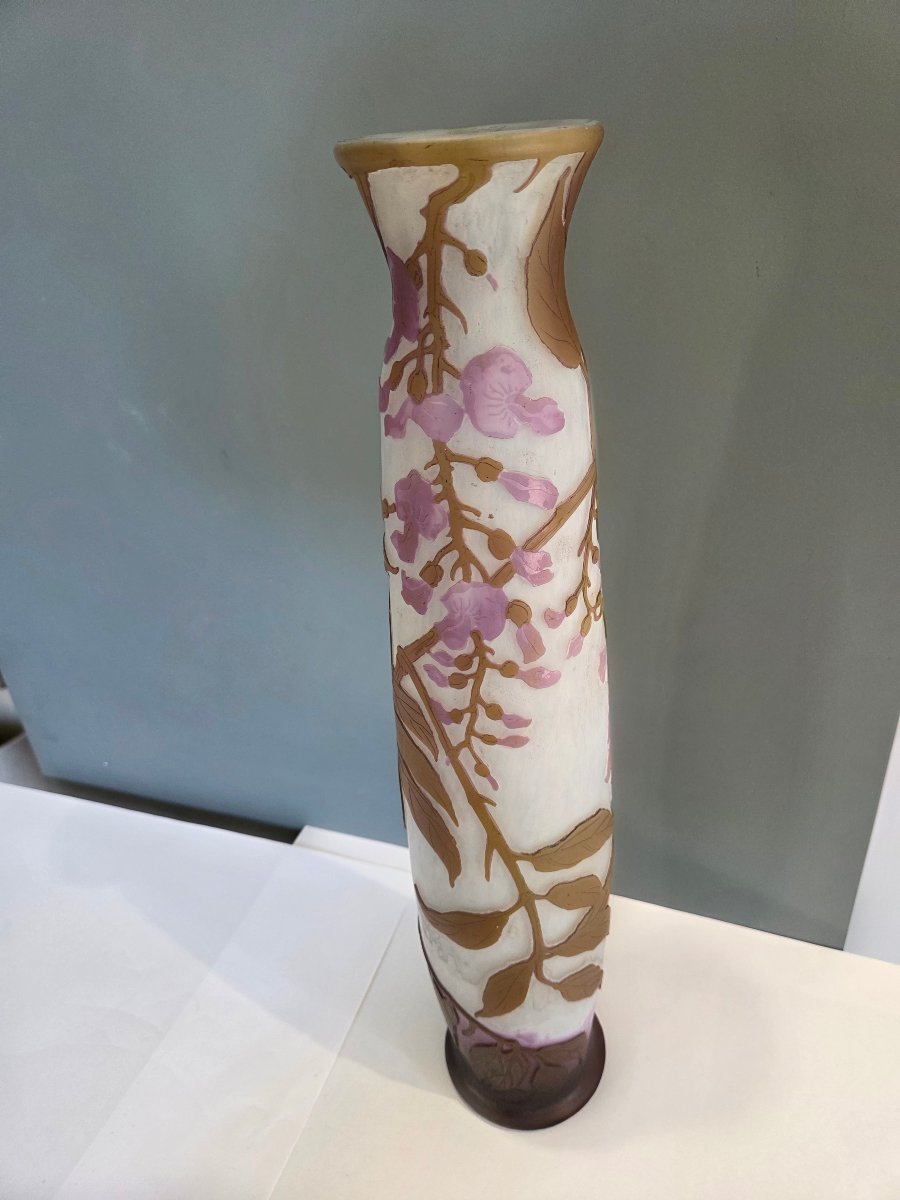 Very Large Legras Glass Paste Vase With A Wisteria Design, Dating From The Early 1920s-photo-1