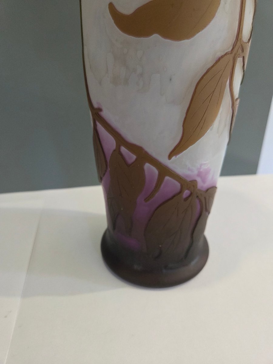Very Large Legras Glass Paste Vase With A Wisteria Design, Dating From The Early 1920s-photo-2