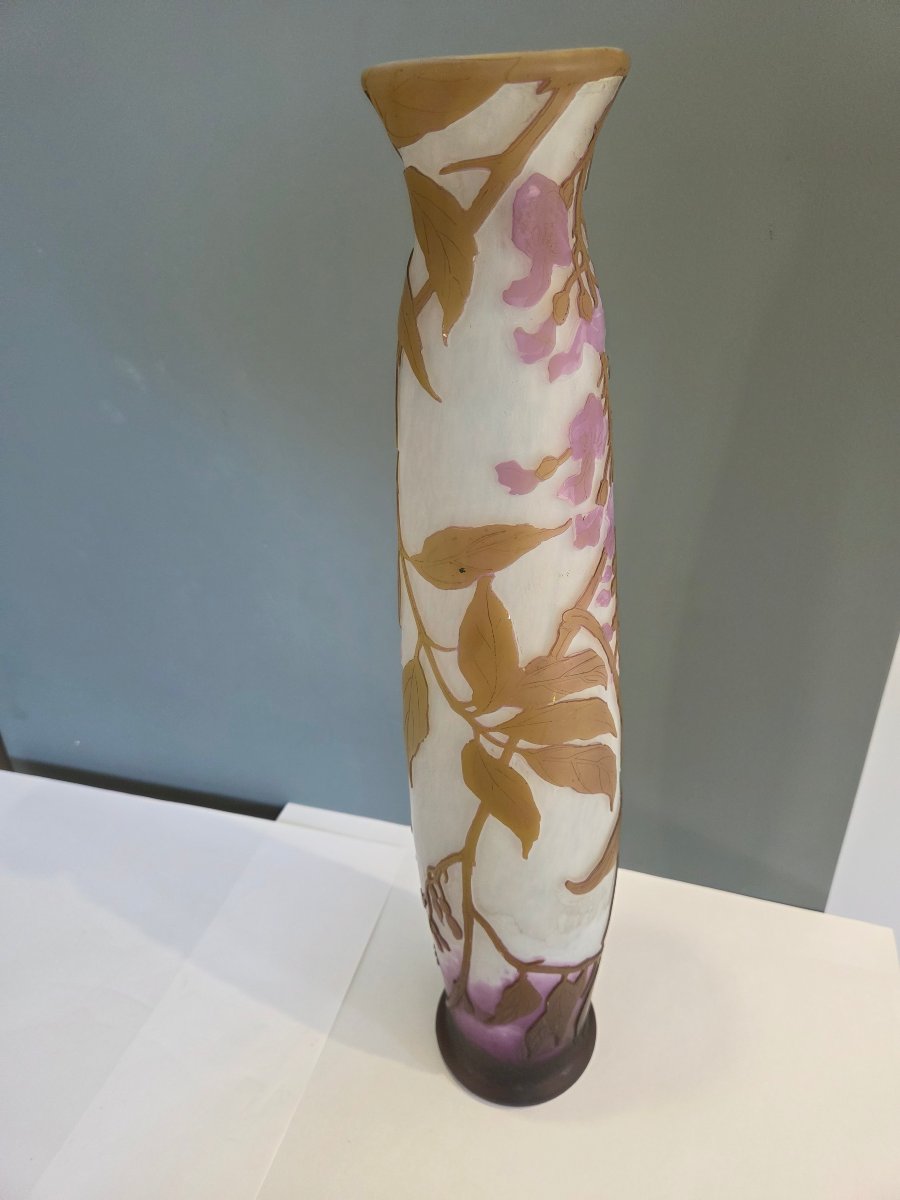 Very Large Legras Glass Paste Vase With A Wisteria Design, Dating From The Early 1920s