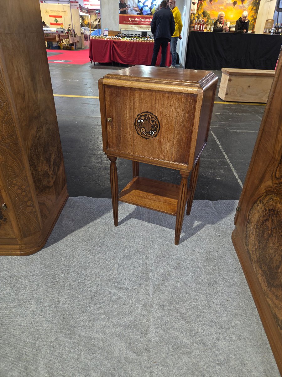 Table de chevet art deco des années 20/30 en acajou de Louis Majorelle -photo-1