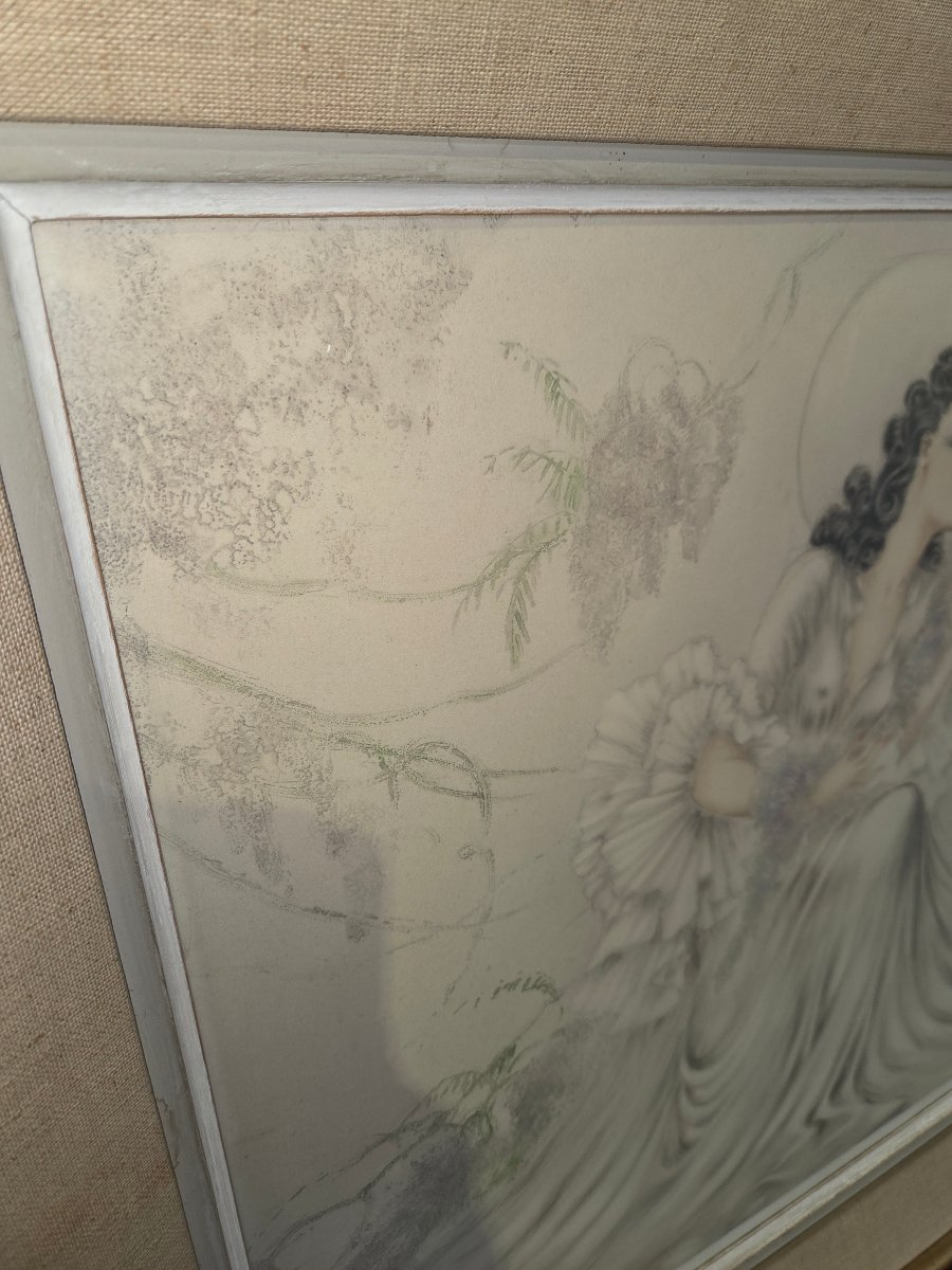 Print By Louis Icart Titled *glycine*, Circa 1940-photo-1