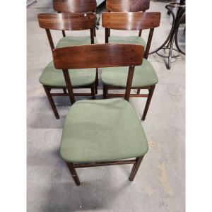 Suite Of 5 Gessef Chairs (italian Design) In Rosewood From The 60s 