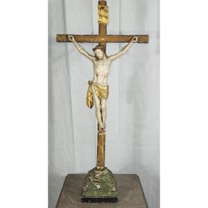 Christ In Polychrome And Gilded Wood Early 19th 