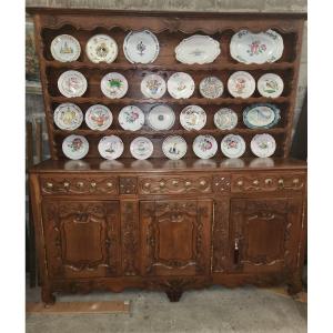 Exceptional 3-door Dresser Lorrain Early 19th Century In Oak 