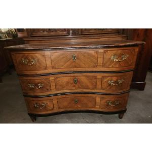 Crossbow Commode In Walnut Alsatian Work From The End Of The 18th Century