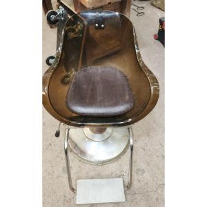 Hairdresser's Chair From The 70s Plexiglas Seat 