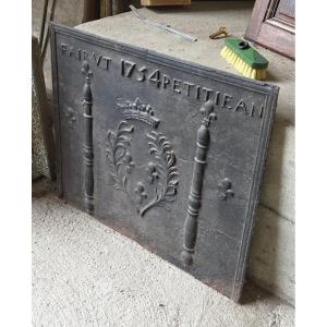 Plaque de cheminée en fonte mi 18eme