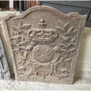 Plaque de cheminée en fonte 18eme très décorée