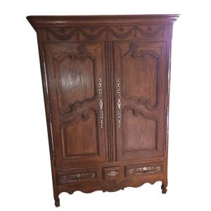 Armoire lorraine en chêne 19ème siècle Richement sculptée