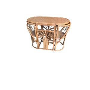 Bamboo And Rattan Breakfast Bar, Italian Work From The 60s