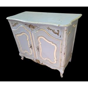 Painted Provençal Sideboard From The Beginning Of The 20th Century (the Patina Was Done 50 Years Ago)