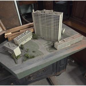 Maquette d'un projet immobilier des années 60 a Nancy