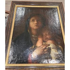 Vierge a l'enfant du 17eme école italienne (Florentine)