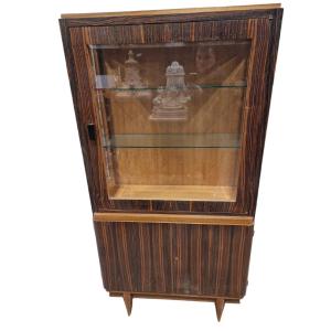 Vitrine art deco en ébène de macassar  des années 30