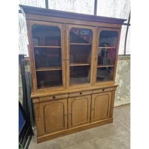 Bibliothèque de style restauration en acajou des années 60