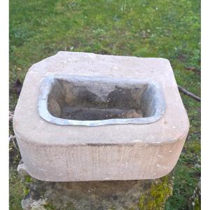 19th-century Stoneware Holy Water Font To Be Placed On A Column 