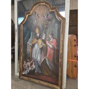 Very Large Painting Of Saint Nicholas From The 18th Century