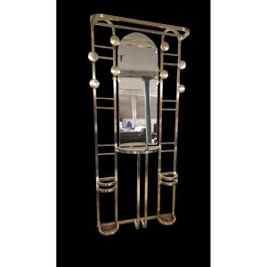 Vestiaire art deco en laiton provenant d'un ancien hôtel particulier de Nancy