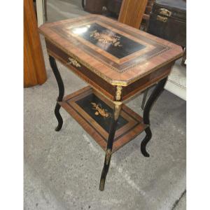 Travailleuse Napoléon III  en marqueterie 