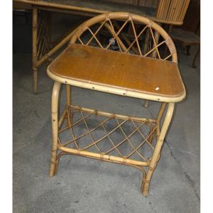 1960s Rattan Bedside Table
