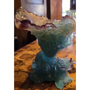 Pietement Daum en pâte de verre  modele Bacchus 