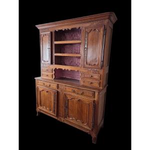 Two-part Sideboard In 19th Century Cherrywood From The Fougerolles Region (70), Richly Worked