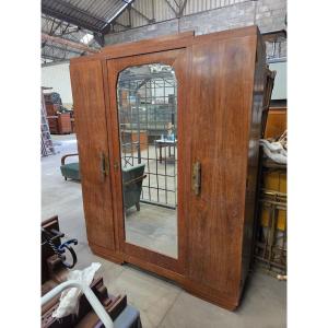 Armoire art deco 3 portes en acajou