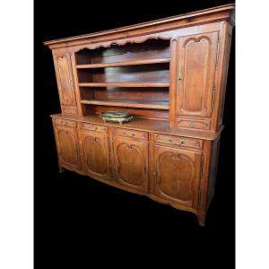 19th-century Louis XV Sideboard And Dresser In Francontois Cherry Wood 