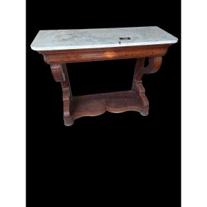 Mahogany Sideboard With White Marble Top