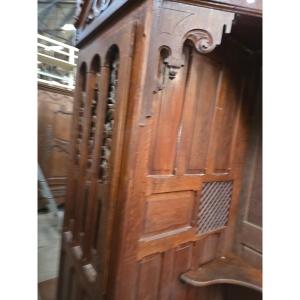 Late 19th-century Double Gothic Oak Confessional From A Convent In The Vosges