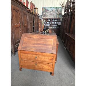 Restored Antique Cherry Wood "donkey-back" Chest Of Drawers