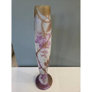 Very Large Legras Glass Paste Vase With A Wisteria Design, Dating From The Early 1920s