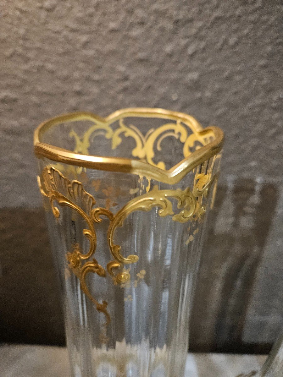Pair Of Engraved Crystal Vases 19th-photo-4