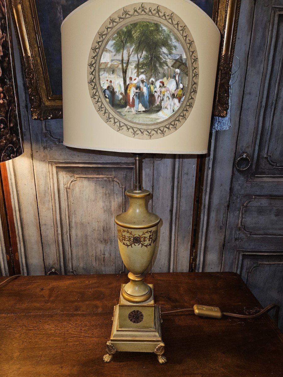 Lampe en tôle peinte  de style Empire