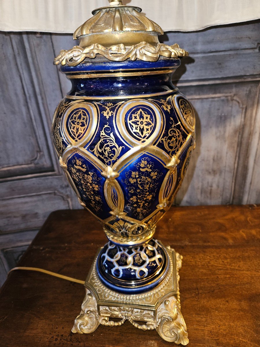 Lampe  Ancienne En Porcelaine -photo-4