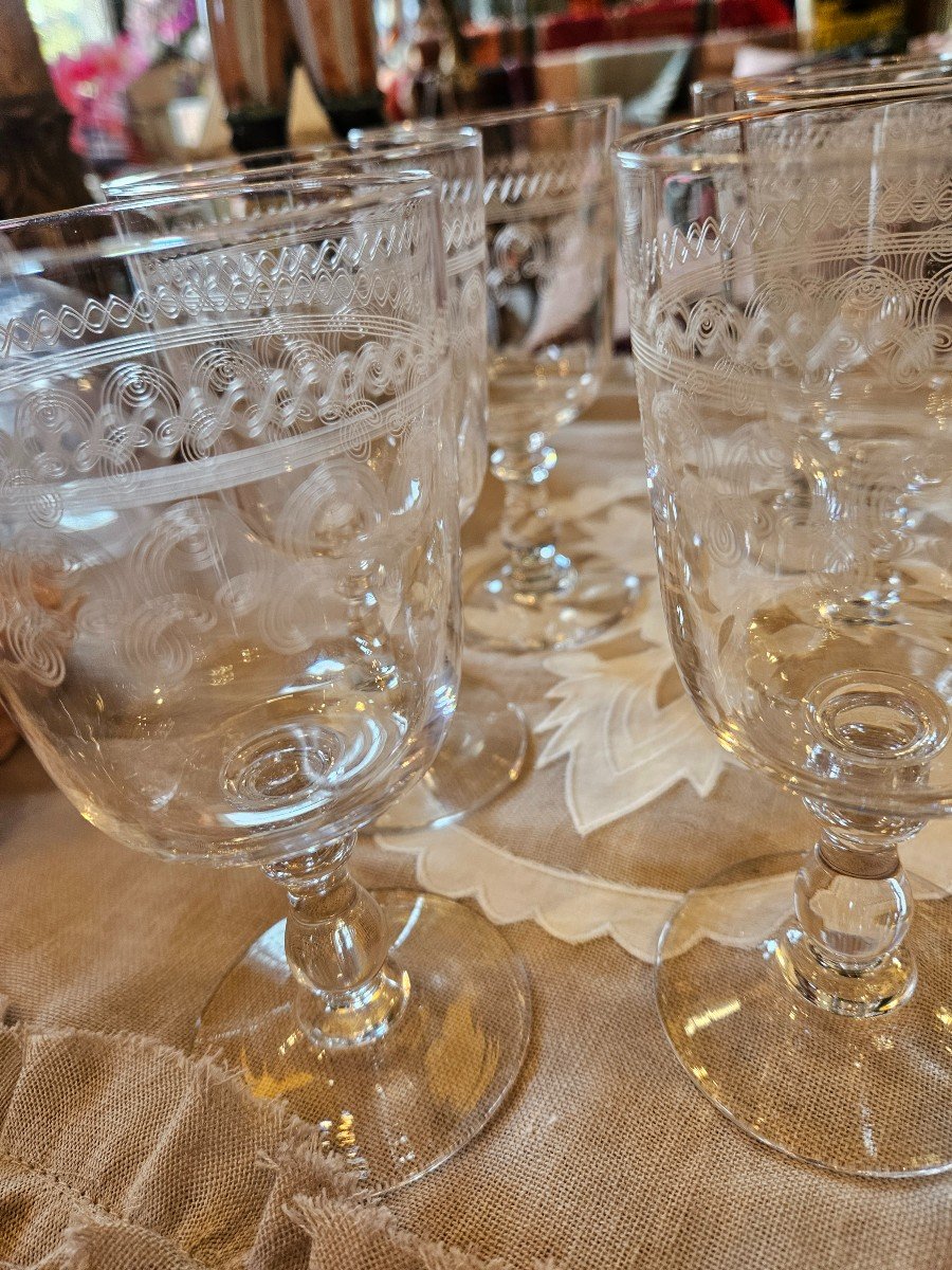 Set Of 6 Baccarat Glasses 19th Century -photo-2