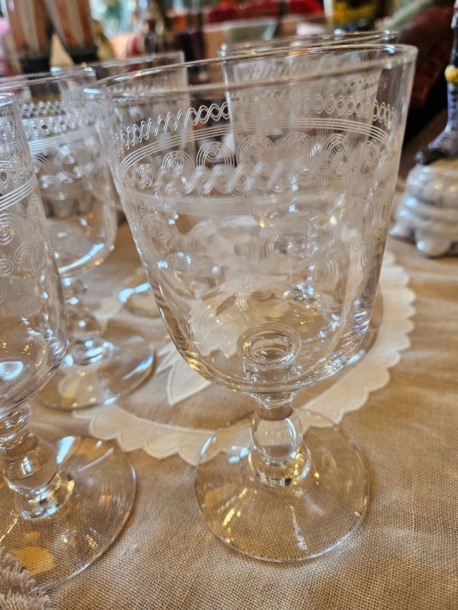 Set Of 6 Baccarat Glasses 19th Century -photo-1