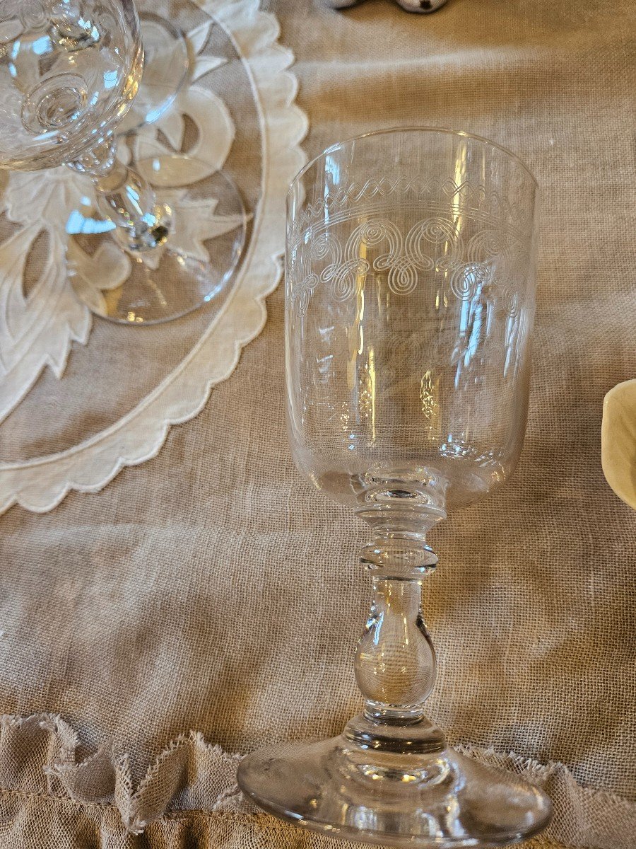 Set Of 6 Baccarat Glasses 19th Century -photo-4