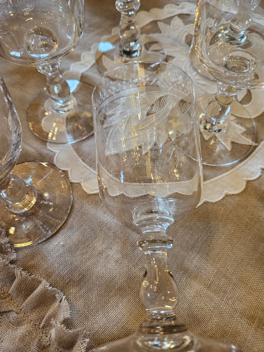 Set Of 6 Baccarat Glasses 19th Century -photo-7