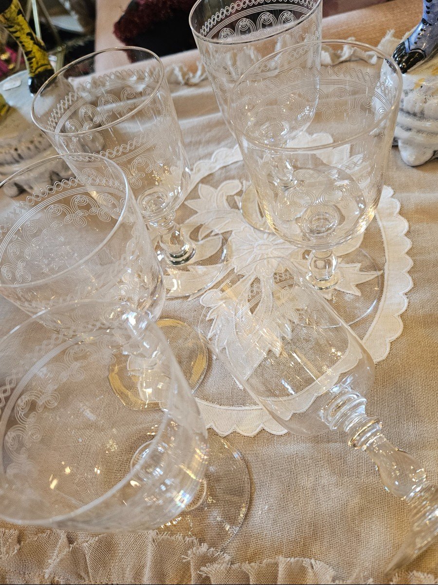 Set Of 6 Baccarat Glasses 19th Century 