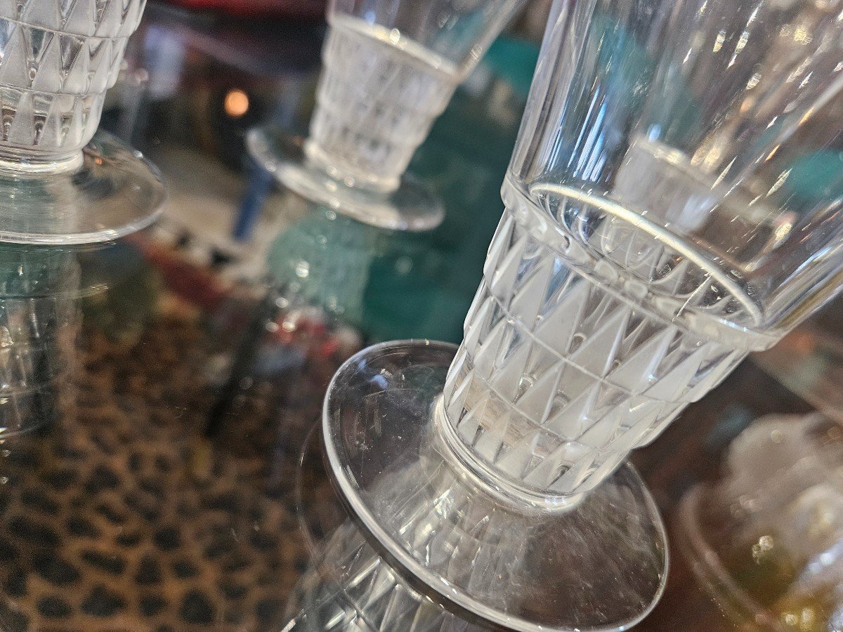 4 Art Deco Glasses Laique France-photo-2