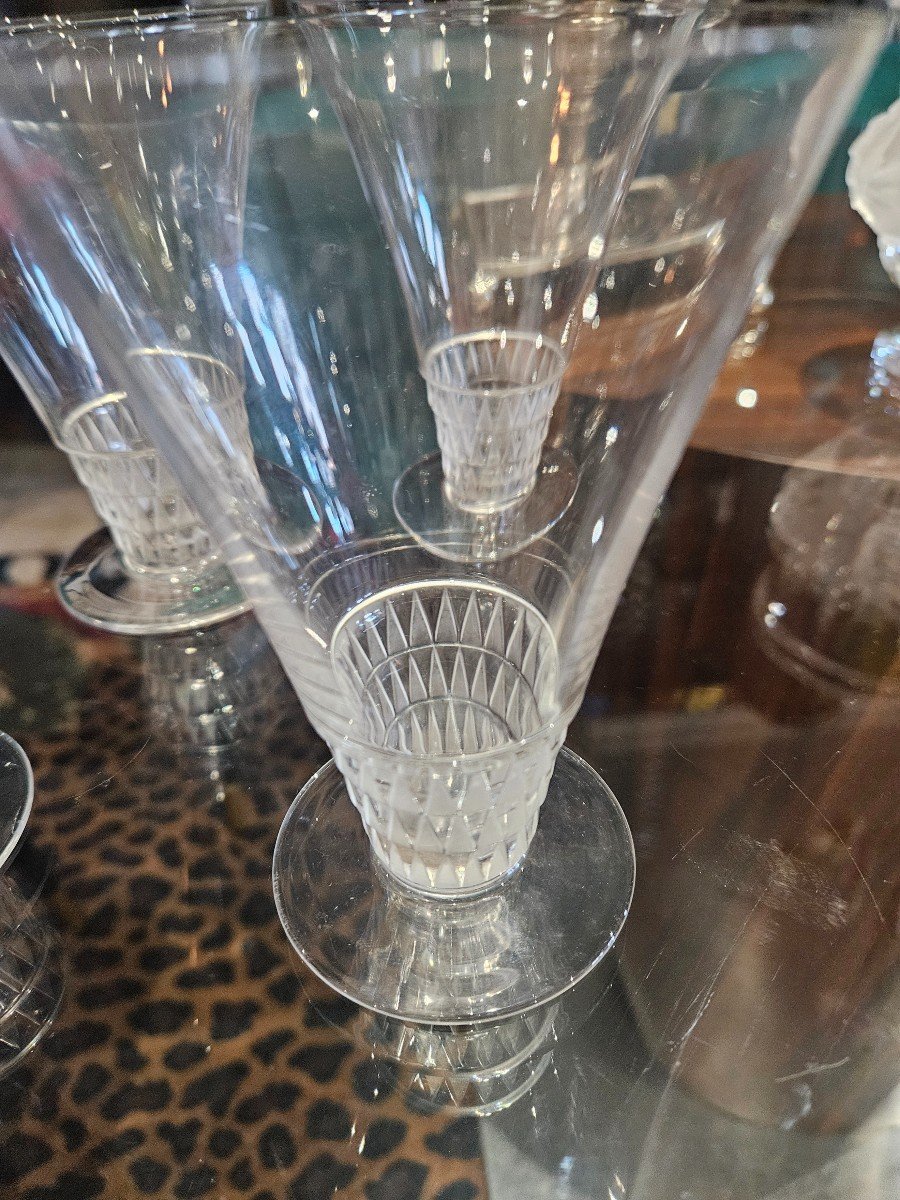 4 Art Deco Glasses Laique France-photo-3
