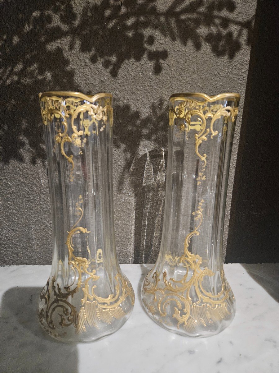 Pair Of Crystal Vases 1900