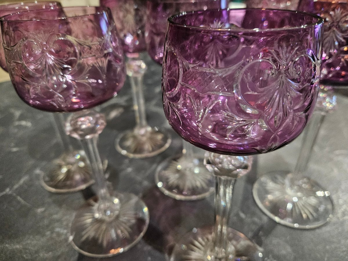 8 Verres de  couleur  Baccarat -photo-2