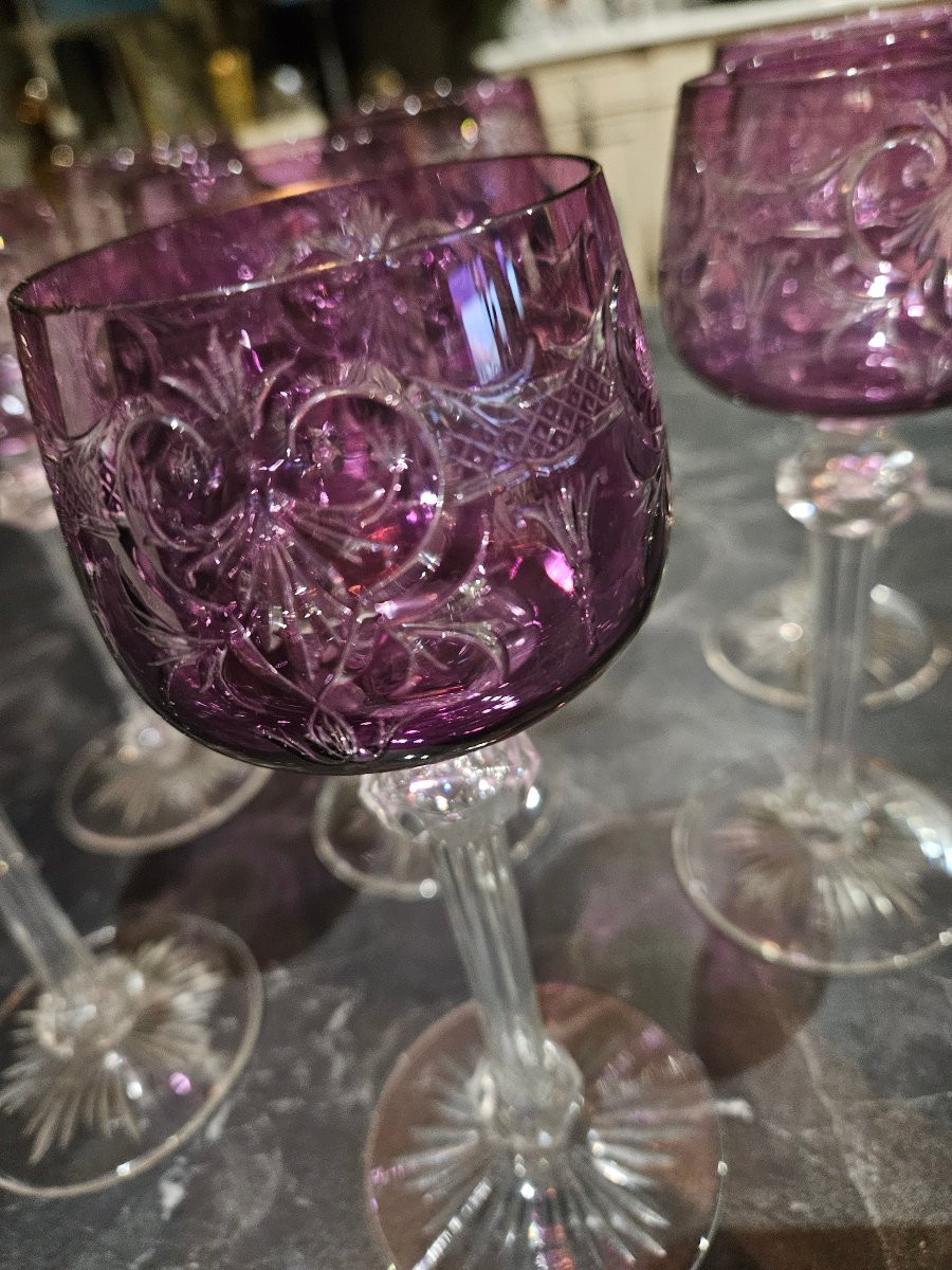 8 Verres de  couleur  Baccarat -photo-8