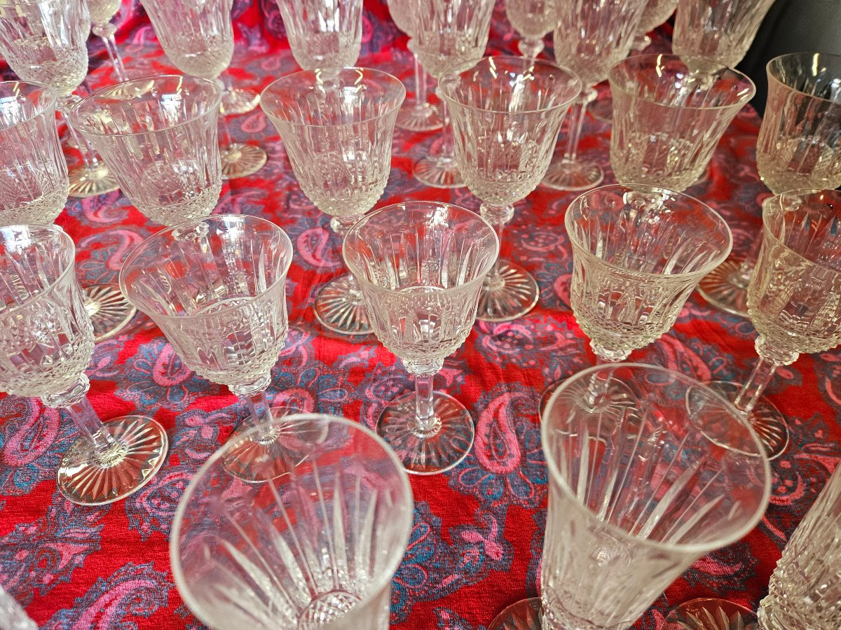 Service de 29   verres cristal  Saint  Louis  Tomy-photo-1