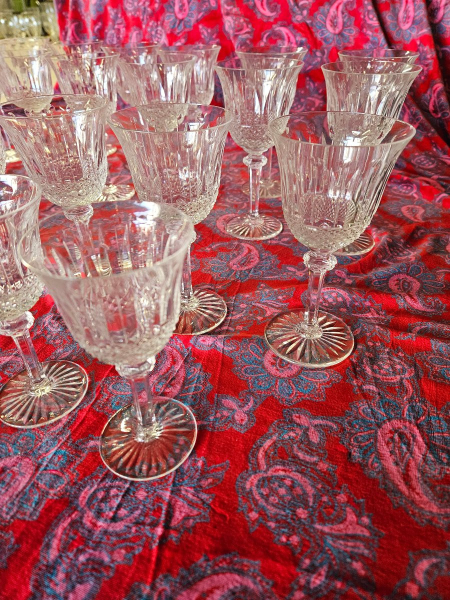 Service de 29   verres cristal  Saint  Louis  Tomy-photo-7