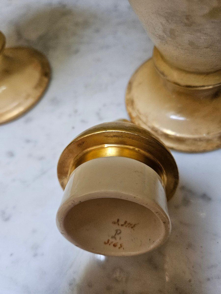 Paire d urnes  manufacture  royal Germany -photo-2