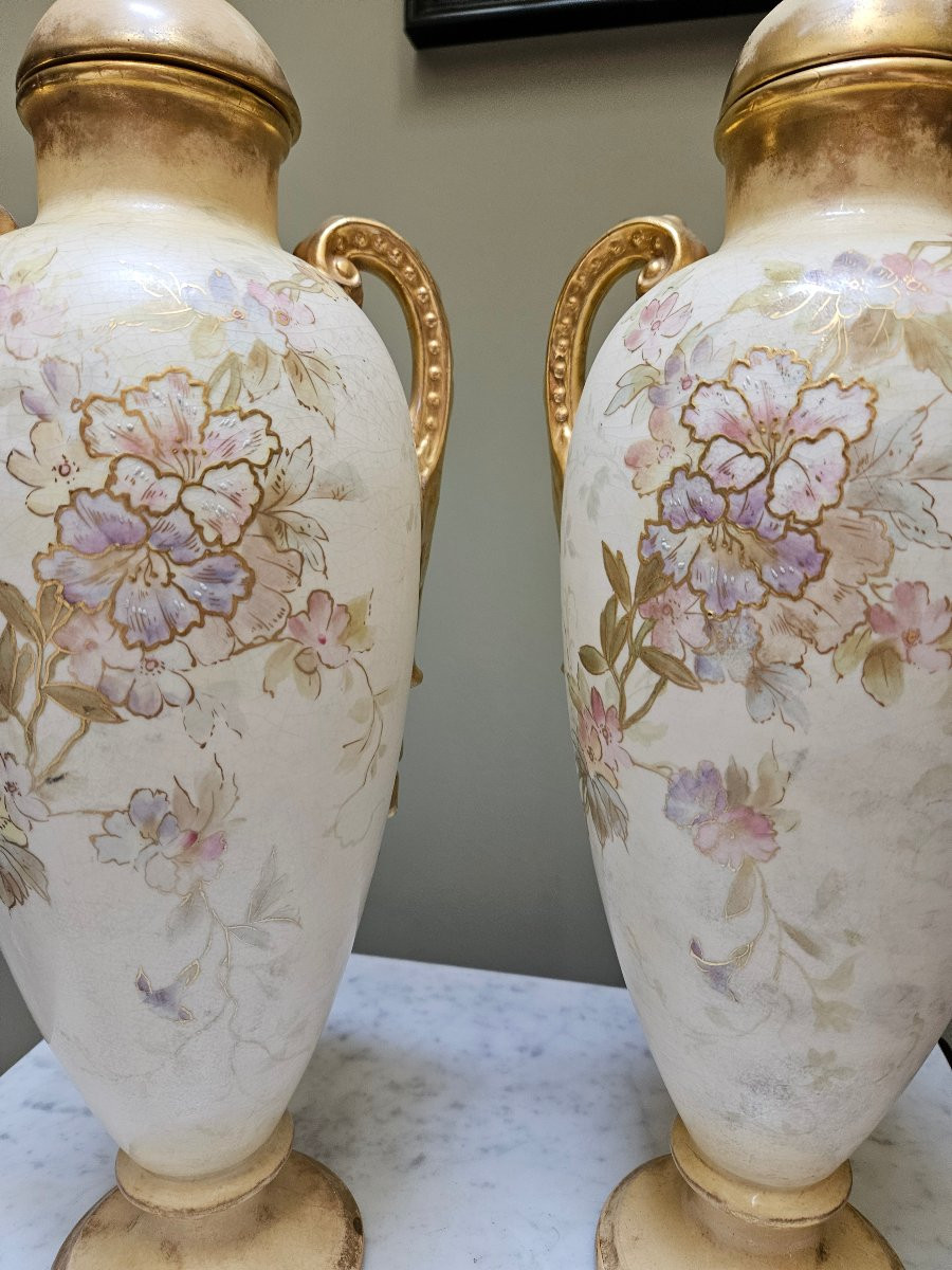 Paire d urnes  manufacture  royal Germany -photo-6